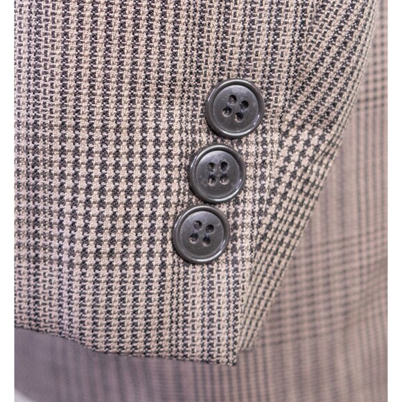 MANI Vintage Sport Coat Jacket Blazer Men Size 44R Brown Plaid Two Button WOOL - Picture 7 of 15